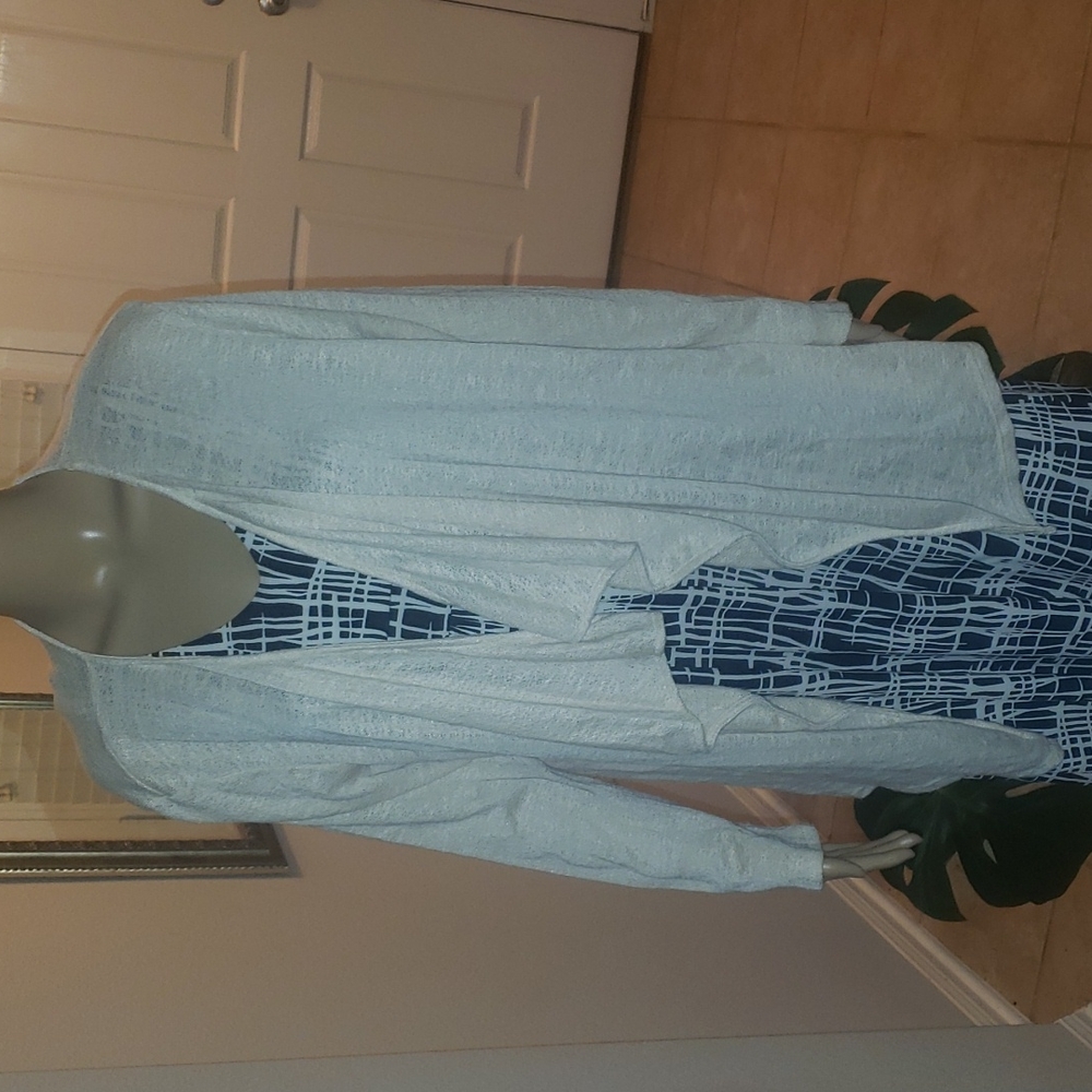 Foreign Exchange L Cascading Open Front Cardigan … - image 2